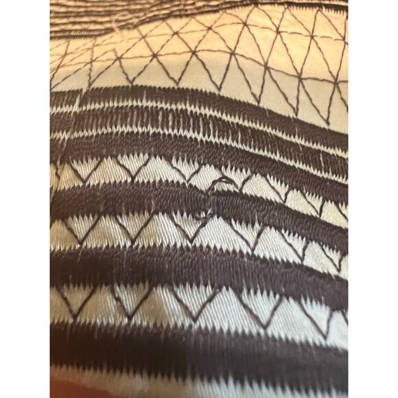 Talbots Embroidered Blazer Brown & Cream Size 16 Striped - Picture 8 of 9